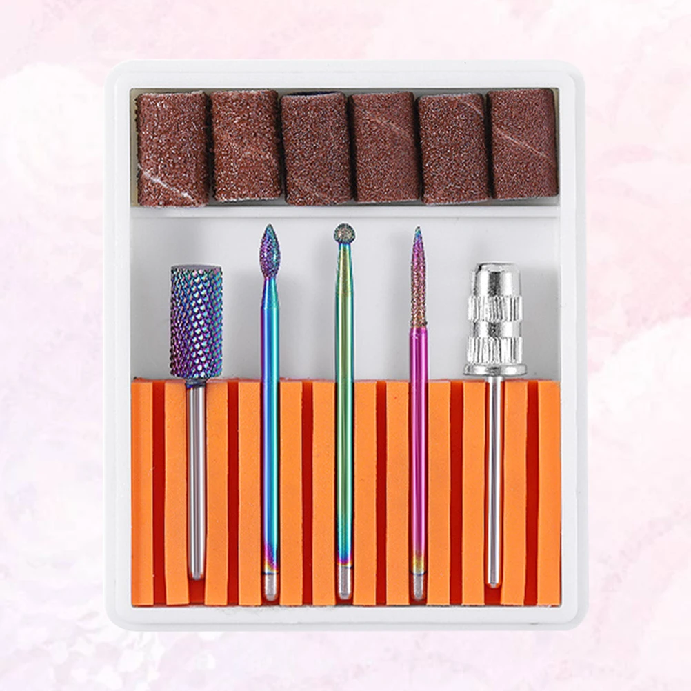 

1 Set Orange Tungsten Steel Nail Drill Grinding Head Kit Professional Cuticle Manicure Tool For Nail Polishing Beautify Cleaning
