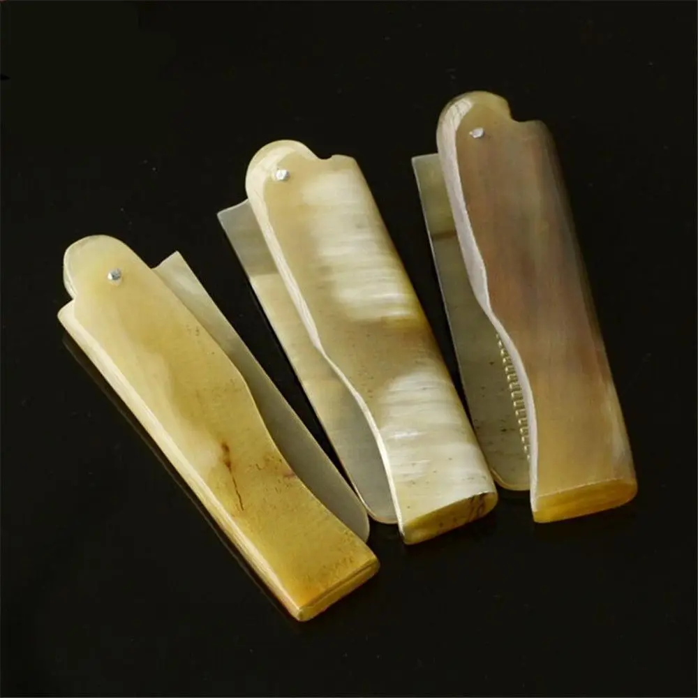 

Girl Hair Styling Tool Hairdressing Massage Comb Foldable Yak Horn Comb Hair Care Tool