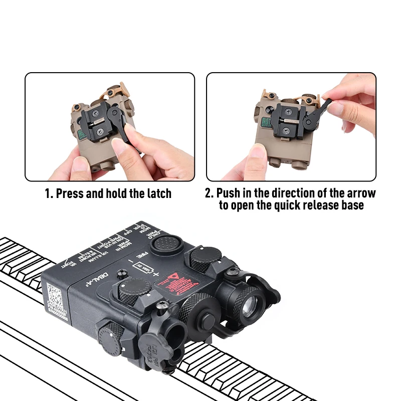 WADSN Tactical DBAL-A2 IR Lighting Strobe Red Green Dot Aiming DBAL Dual Beam Laser Outdoor Hunting Airsoft Sight Scout Light