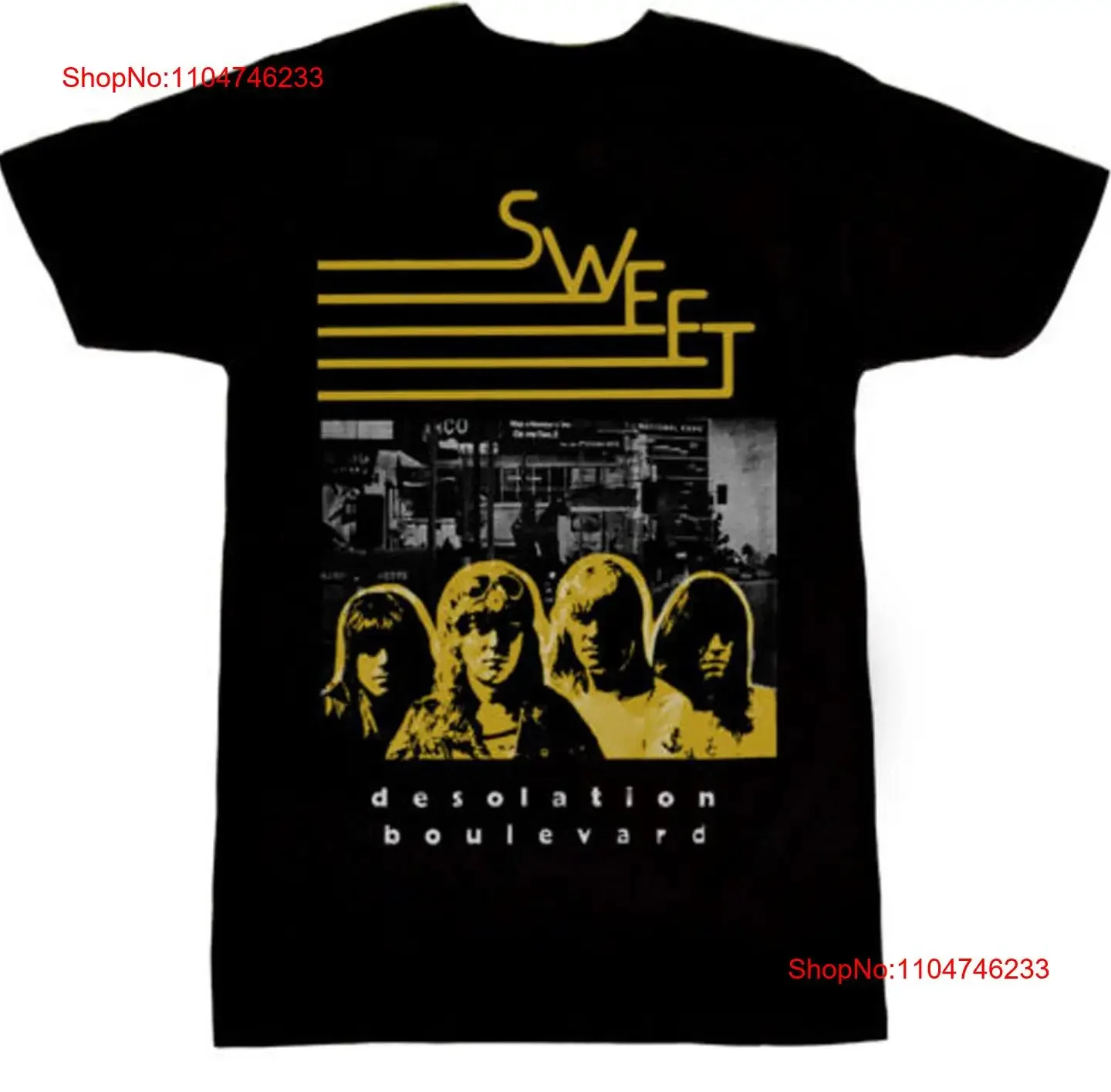 

Sweet band album tour black T shirt All sizes S to 5Xl JM307 vintage Washed Slightly streetwear Top For Everyday Wear