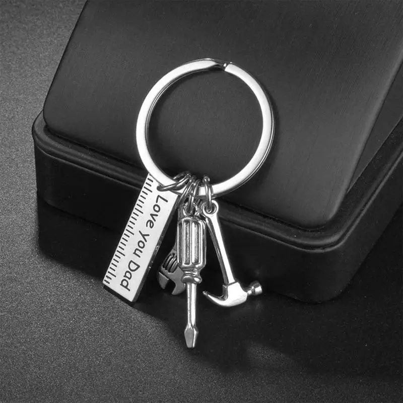 مفتاح ربط صغير سلسلة مفاتيح من الفولاذ المقاوم للصدأ أدوات جيب حلقة رئيسية مفتاح ربط إبداعي نموذج ديكور فريد المطرقة حلية لأبي الجد