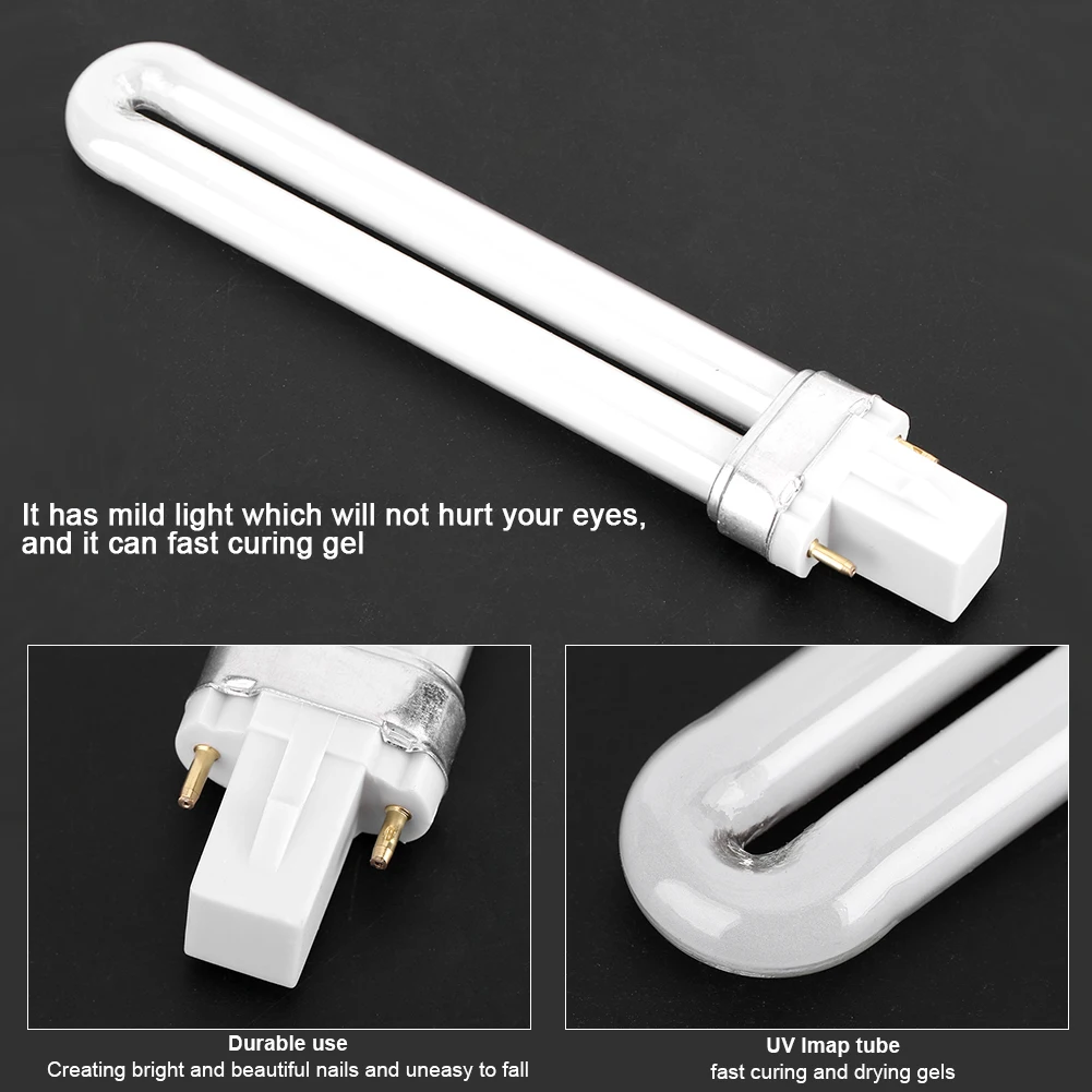 Nail Lamp Bulb 9W 4Pcs/Set Manicure UV Nail Dryer Lamp Bulb 9W Nail Polish Gel Curing Light Tube