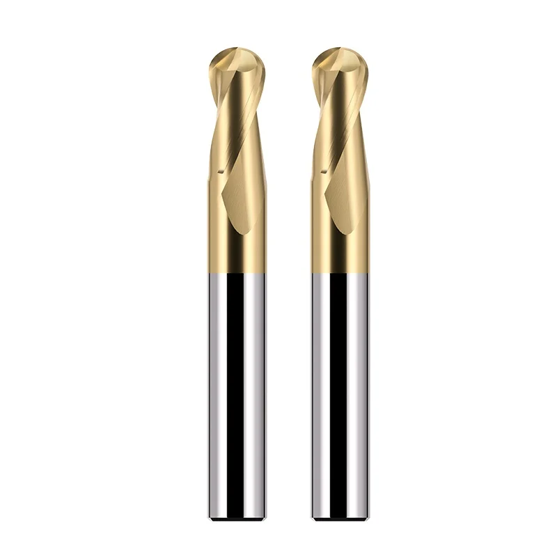 Wolfraamcarbide kogelfrees HRC68 2-fluit CNC-frees R0 5 6 8 10 12 voor titanium gesproken staal