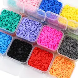 COIN 6x1mm Rubber Spacer Beads 500pcs Flat Round Multicolor Loose Beads for Charms Love Bracelet Making Jewelry Accessories DIY