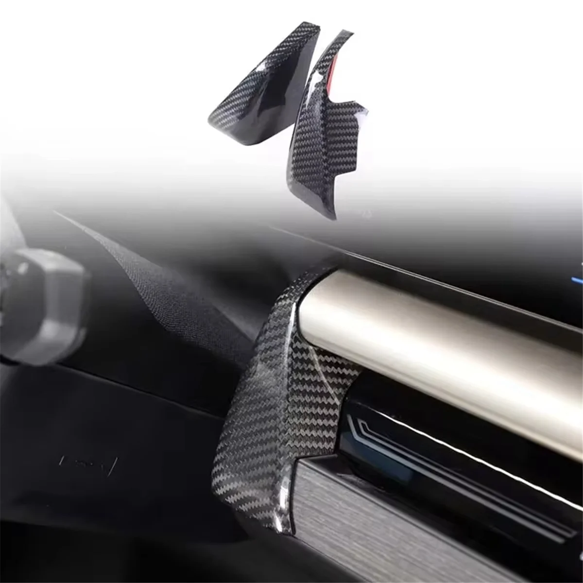 

LHD Carbon Fiber for BMW 5 Series G60 2024 Center Control Display Side Cover Decoration Trim Interior Accessories