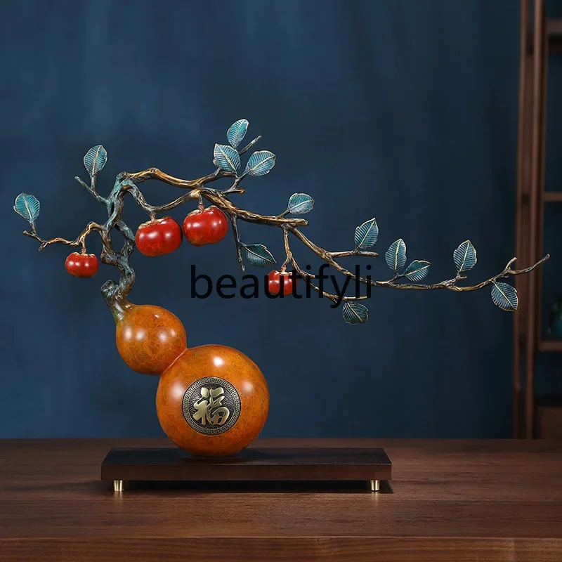 Everything goes well, gourd ornaments, brass home furnishing, living room housewarming, new home decoration gifts