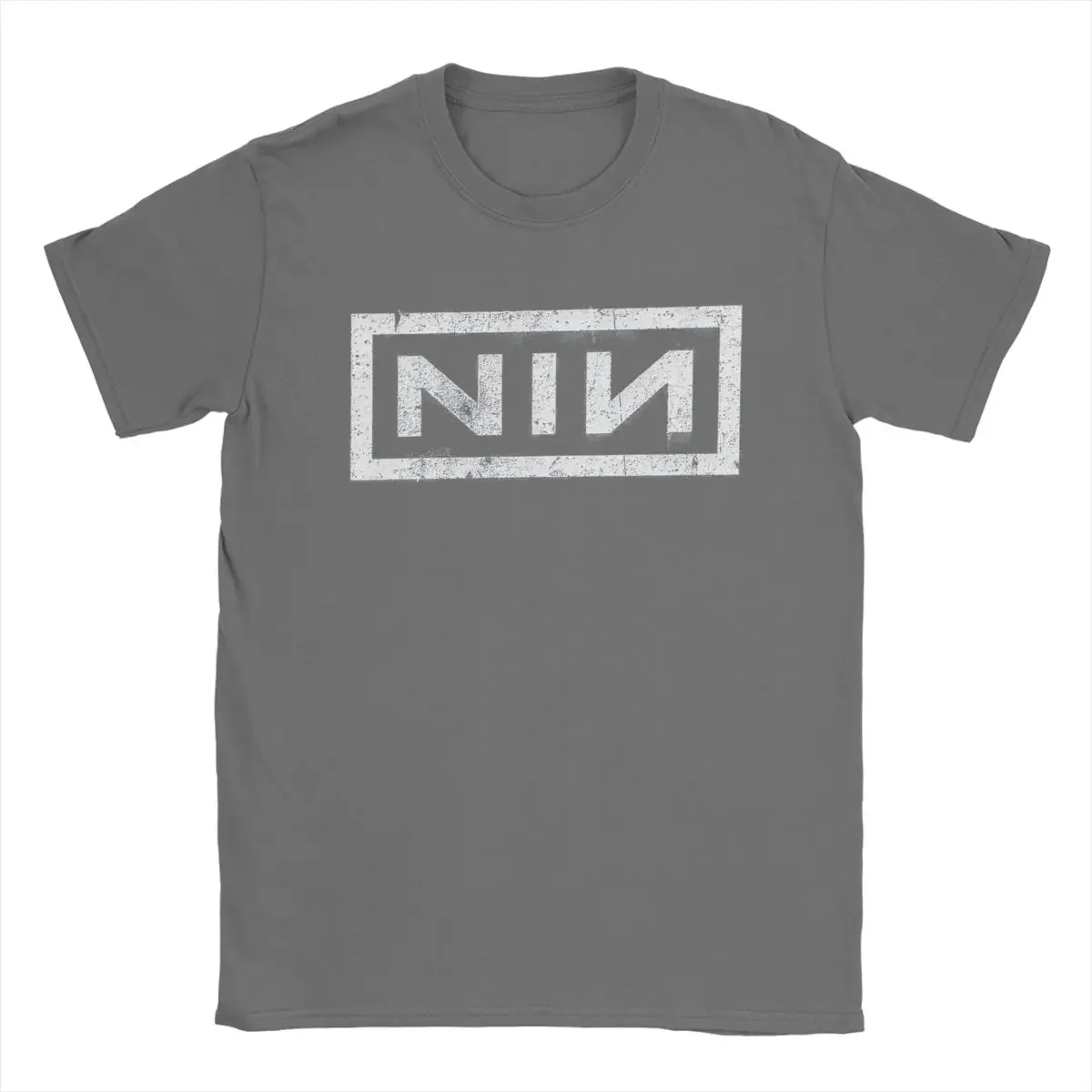 NIN Retro Logo Nine Inch Nails T-Shirt Men Fashion Cotton Tee Shirt Round Neck Short Sleeve T Shirts Gift Idea Clothes