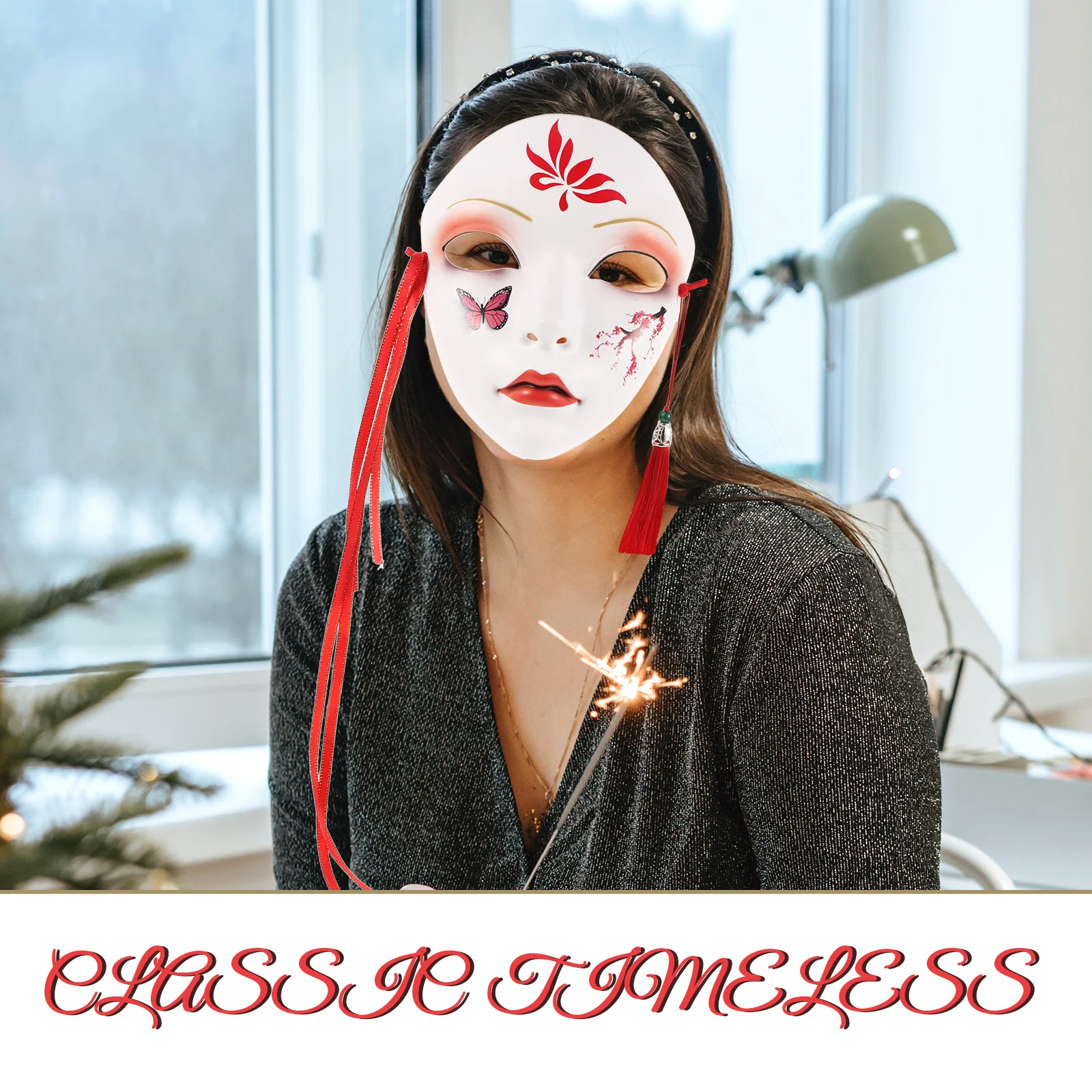 

Carnival Party Festival Chinese Style Plastic Mask Breathable Comfortable Masquerade Cosplay Mask Prop