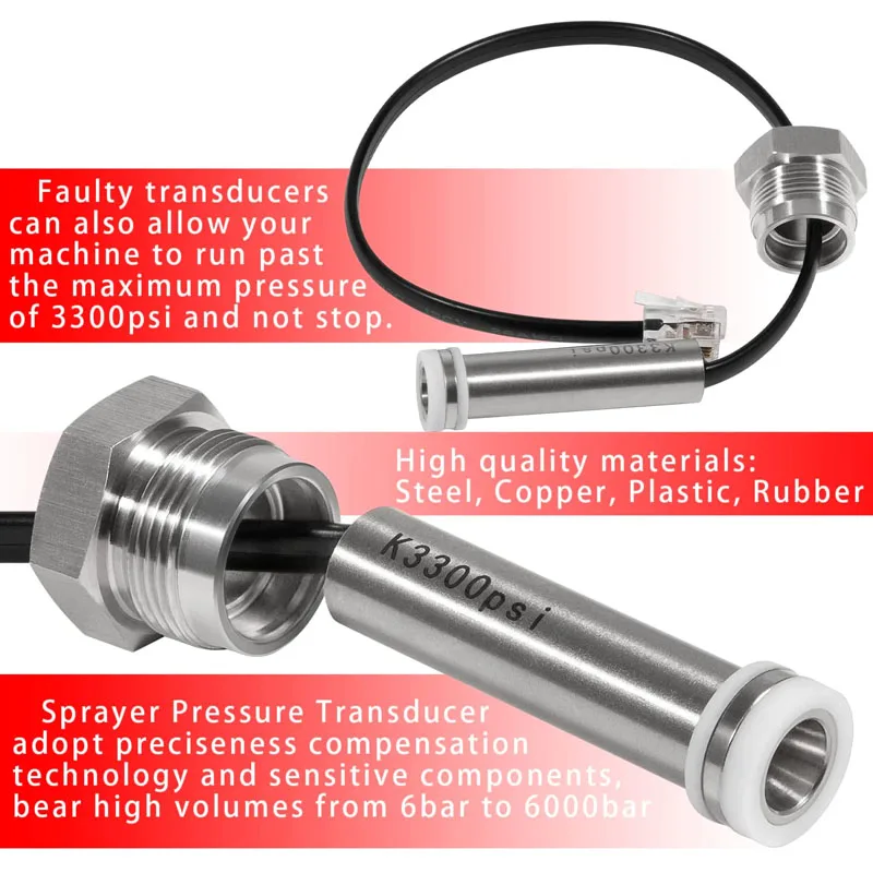 243222 Airless Sprayer Pressure Transducer,Compatible with Most Graco Airless Paint Sprayers 90ES 390 395 490 495 595 695 Etc