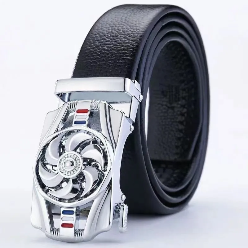 2025 New Release! Men's Genuine Leather Automatic Buckle Belt. Trendy Business - Tactical Style Ideal for Young People