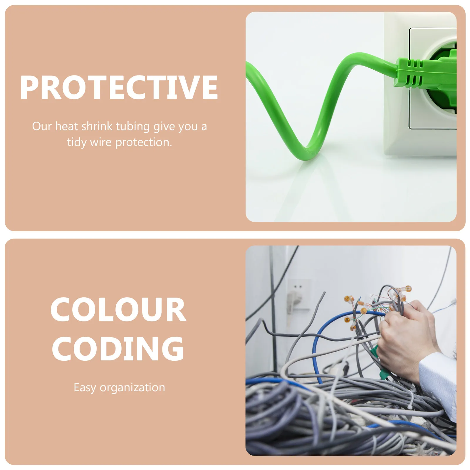 580Pcs Heat Shrink Tubing Bundle Wire Shrink Wrap Sleeves with Storage Box Flame Retardant Anti Aging Tensile Strength
