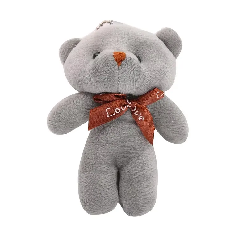 10pcs/pack 12cm Mini Bow Tie Teddy Bear Pendant Plush Toy Colorful Teddy Plush Keychain image 3