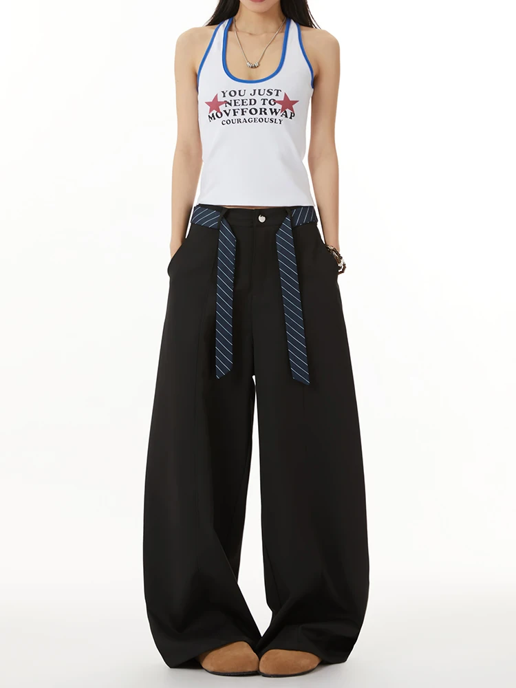 

Удлиненные прямые брюки для высоких женщин: универсальные, свободные, стройнящие, повседневные, широкие брюки-палаццо