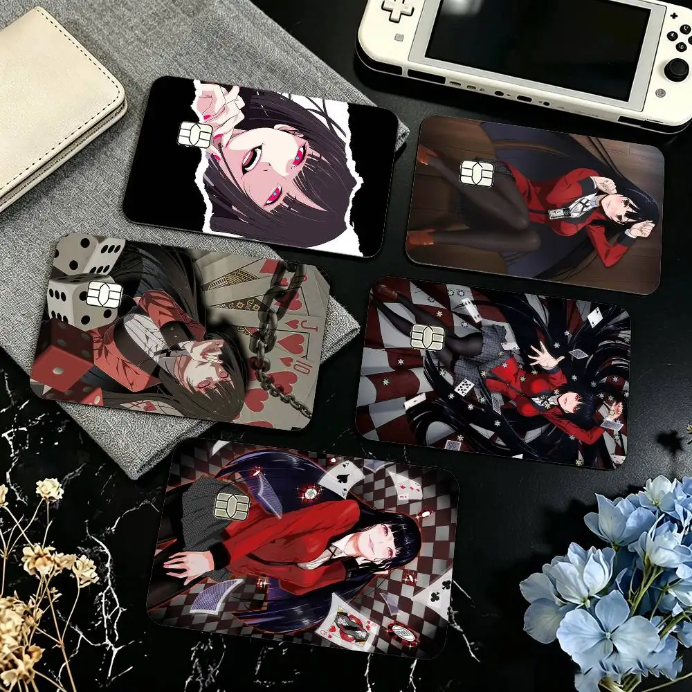 Anime k-Kakegurui Y-Yumeko Jabami  Credit Card HD Stickers Game Card Decal Small Chip Waterproof Sticker Gift