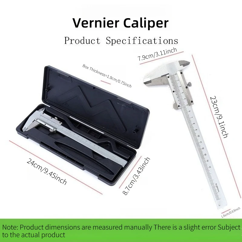 Vernier Caliper Measuring Tool 9.1 Inch/230mm, Non Digital Calipers