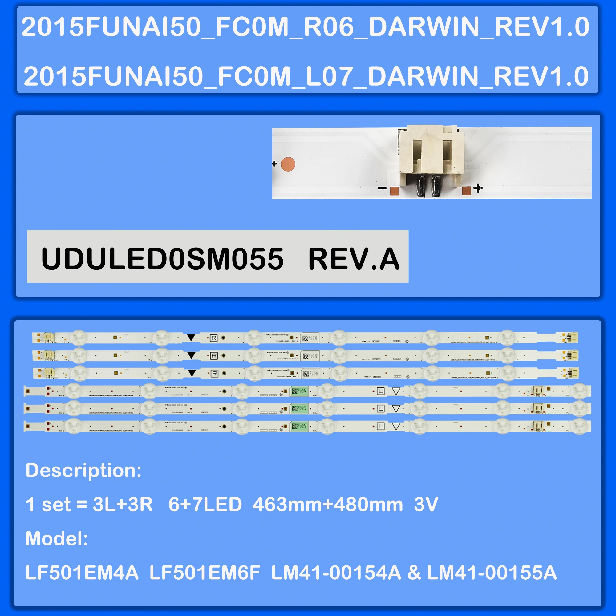 

Светодиодная подсветка Strio UDULED0SM054 REV.A UDULED0SM055 REV.A для 50-дюймового LF501EM4 A LF501EM6F 2015FUNAI50 FC0M L07 DARWIN REV1.0