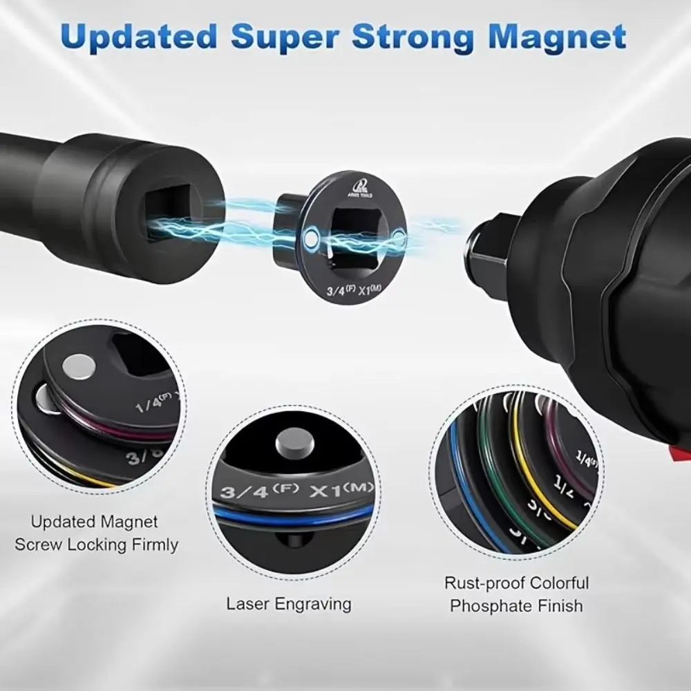 Low Profile Socket Set Adapter Wear-resistance Hex Shank Drive Ratchet Adapter Multi-functional Impact Socket Set Impact Wrench