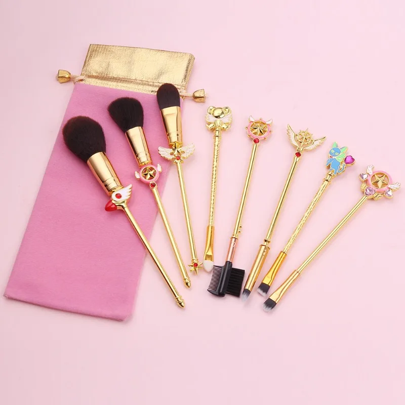 8PCS Exquisite Cartoon Makeup Brush Creative Eye Shadow Powder Blusher Powder Foundation Beauty Brush New Cosmetics Beauty Tools