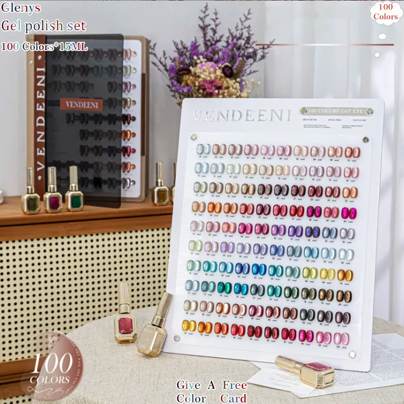 Glenys 100 color cat's eye nail polish glue popular all the year round Soaking gel factory direct sales nail salon varnish set