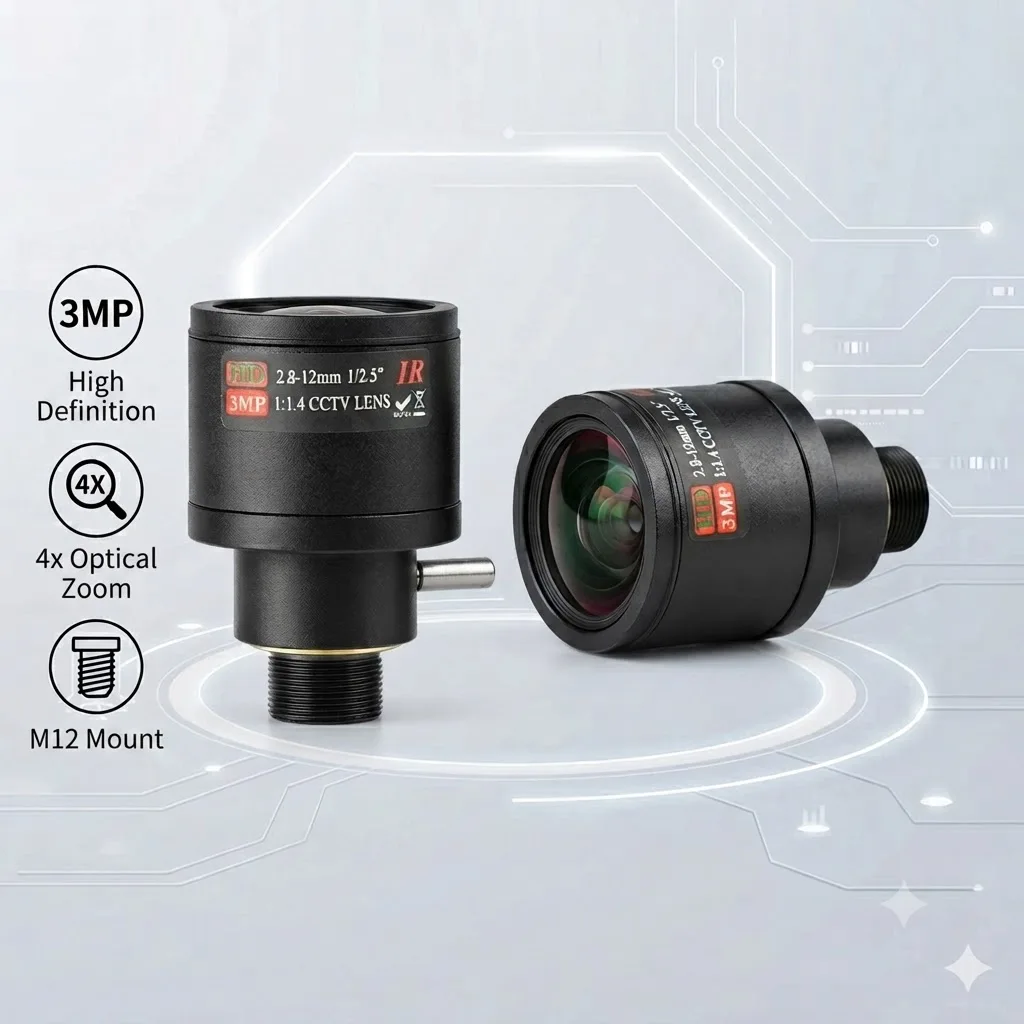 5MP Varifocal M12 Mount Lens 2.8-12mm/6-22mm/3.6-10mm/5-50mm Manual Zoom with 650nm IR Filter for OpenMV CCTV Security Camera