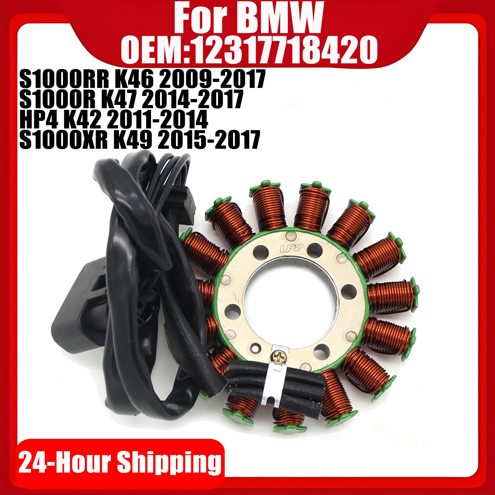 

Generator Stator Coil For BMW S1000R K47 S1000RR K46 S1000XR K49 HP4 K42 Motorcycle OEM:12317718420
