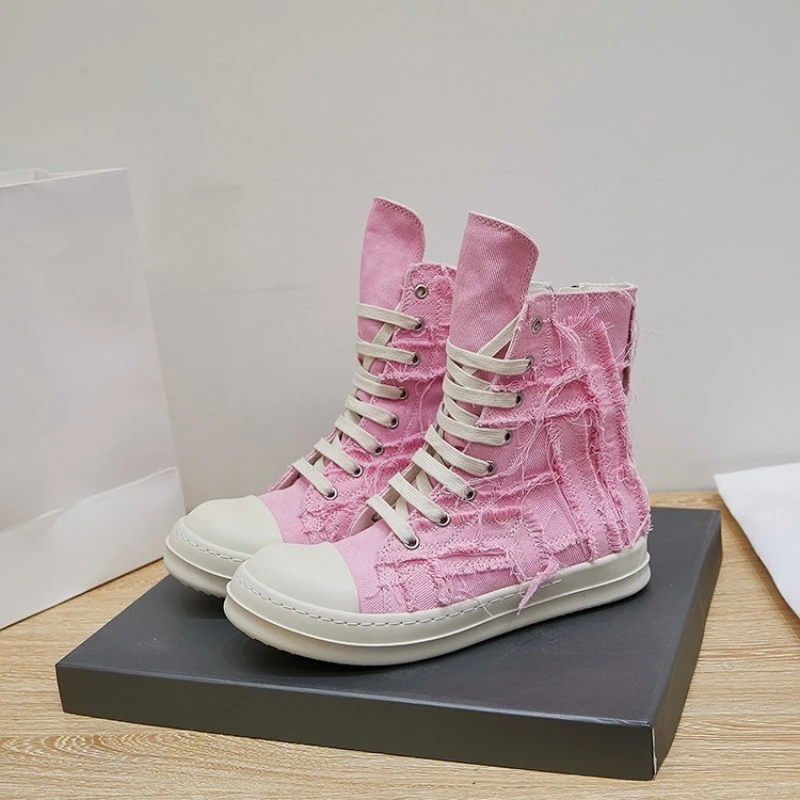 

High Street женская новая стильная розовая парусиновая спортивная обувь с высоким берцем, мужские и женские модные дышащие повседневные кроссовки