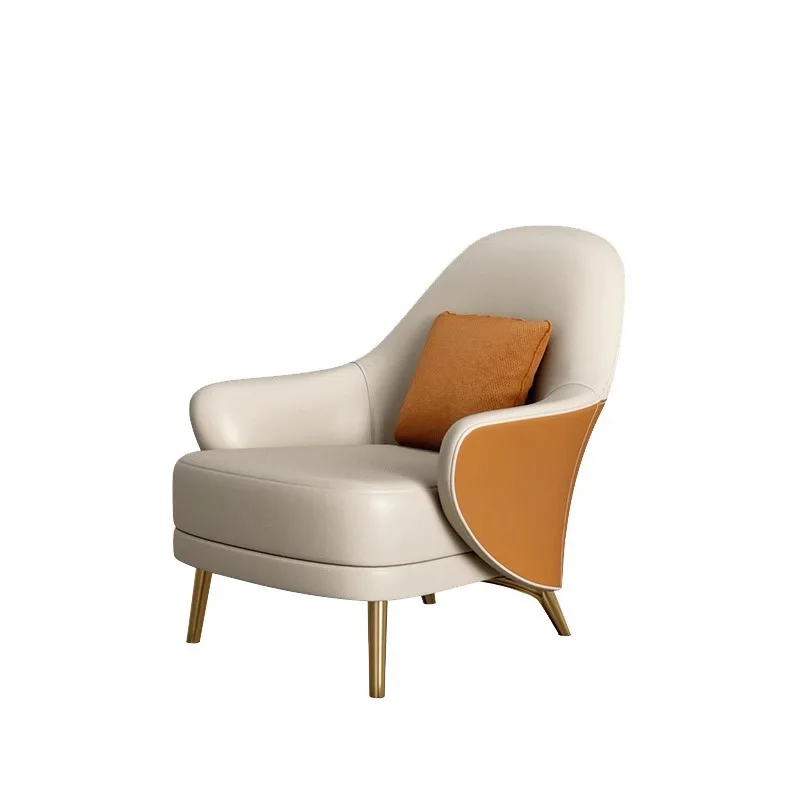

Living room hotel sofa chair Italian light luxury two-color leisure chair