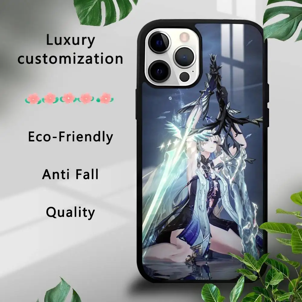 

Cute Cartethyia Wuthering Waves Phone Case For IPhone 16 15 14 13 12 11 Pro Max Plus Mini Plus Hard Mirror Surface Protect Funda