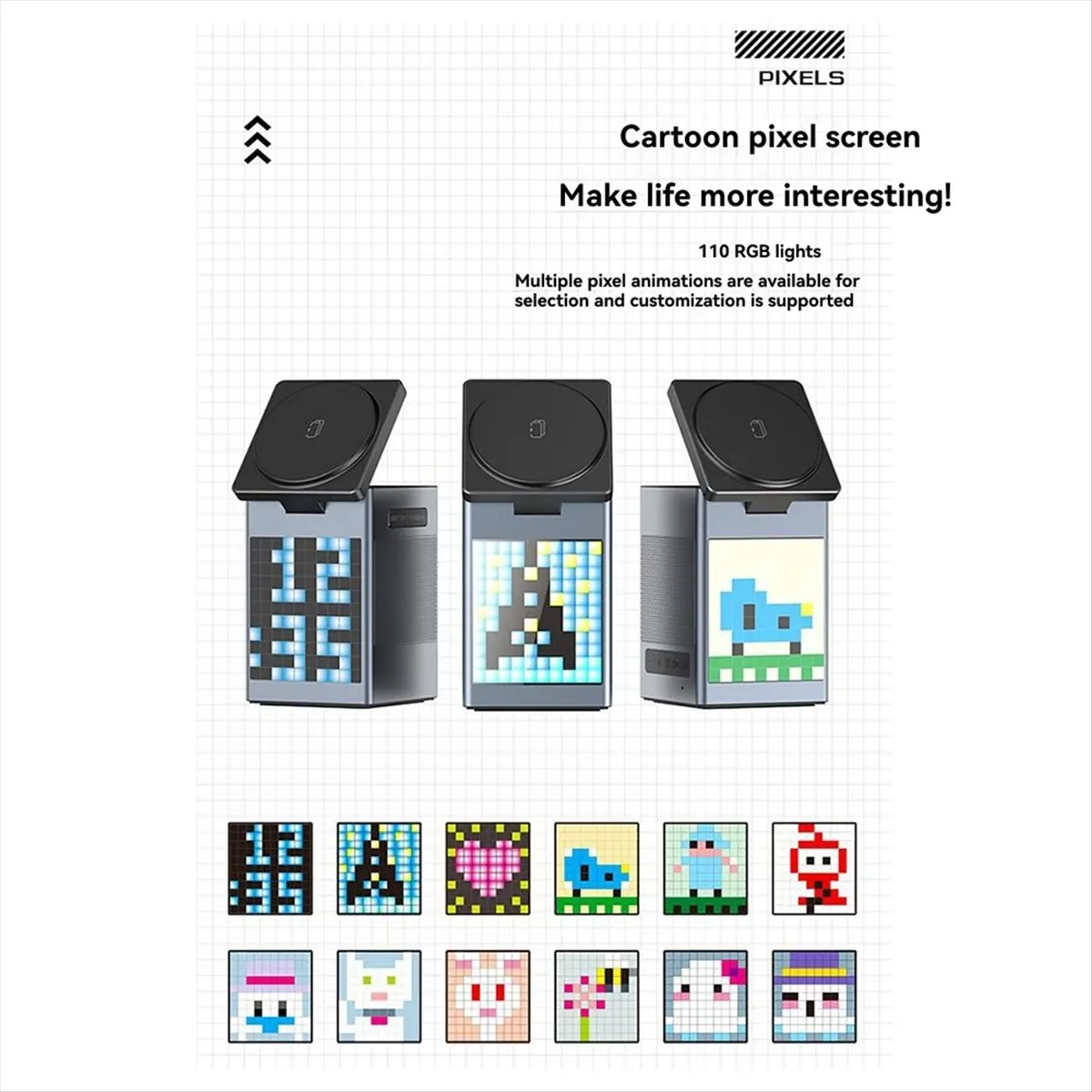 【ELEVATE LIFE】6in1 Magnetic Multi-Function Wireless Charger with Bluetooth Speaker Alarm Clock for 14-16Pro for