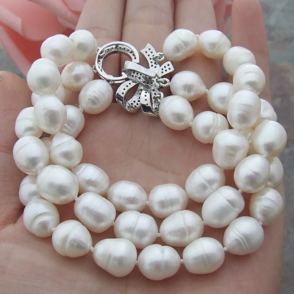 

8'' 3 Strands White Rice Pearl Bracelet