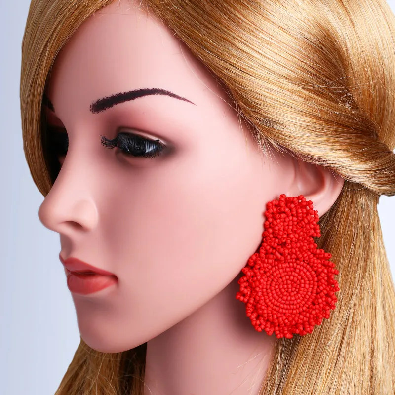 Orecchini di perline bohémien grandi fatti a mano FLOLA orecchini colorati di grandi dimensioni Boho da donna per le donne gioielli bohémien ersp66