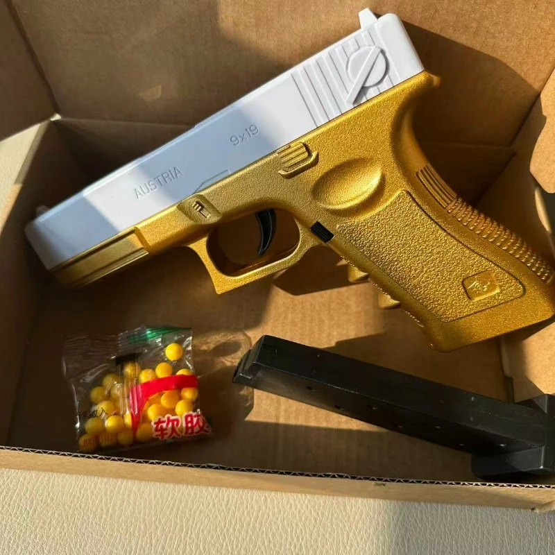 2026 New Design Platinum Gold Toy Blaster, Shoots 7-8mm Soft Rubber Bullets, Safe Outdoor Shooting Toy for Kids