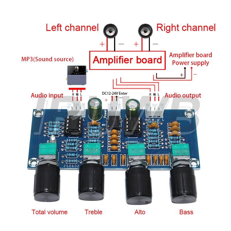 NE5532 XH-A901 Tone Board preamp Pre-amp With treble bass volume adjustment pre-amplifier Tone Controller For amplifier Board