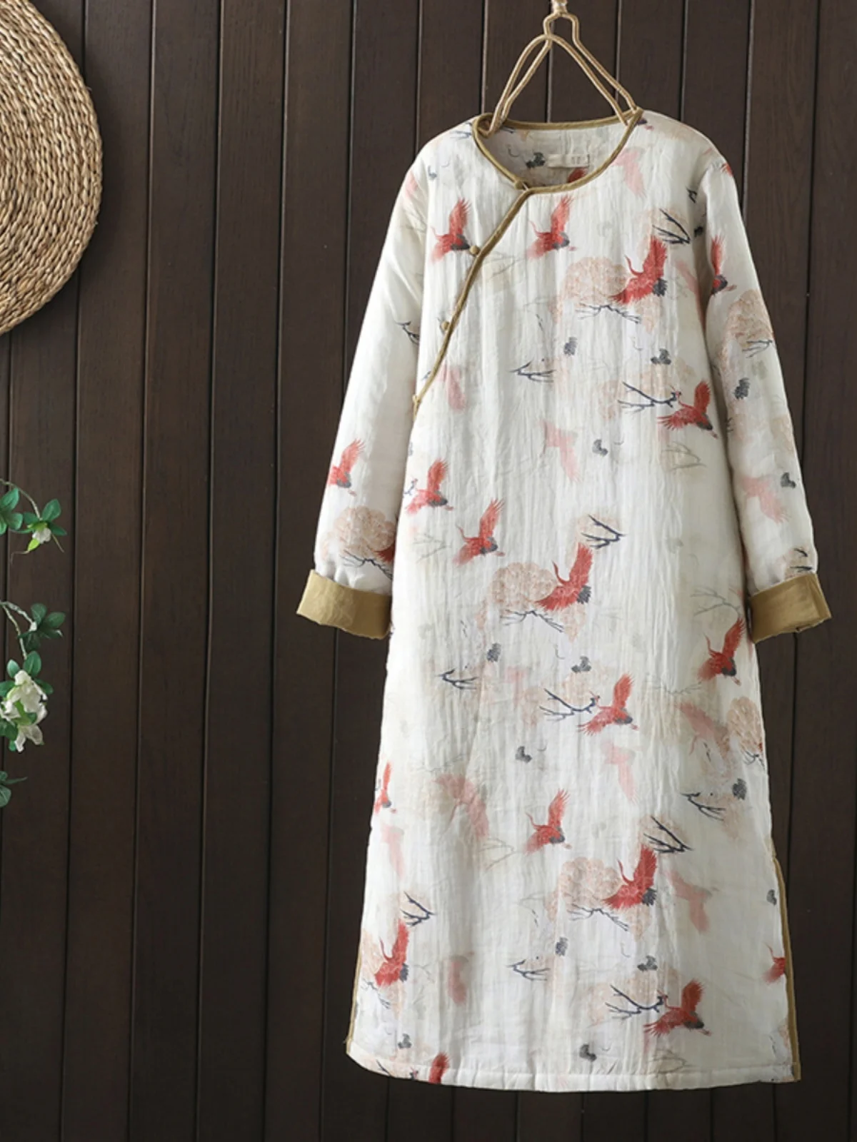 

Korean Japanese Sle Thiened Long Cotton Jaet for Women Retro Chinese National Sle Zen Thiened Open Cardigan