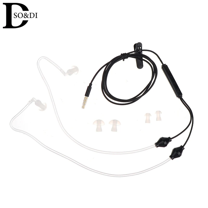 Universal 3.5mm Air Tube Earphones With Mic Anti-Radiation Binaural Music Games Earphones For Phone