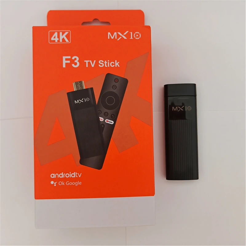 MX10 F3 Smart TV Stick Android 13.0 OS Support 4K Video Dual WiFi