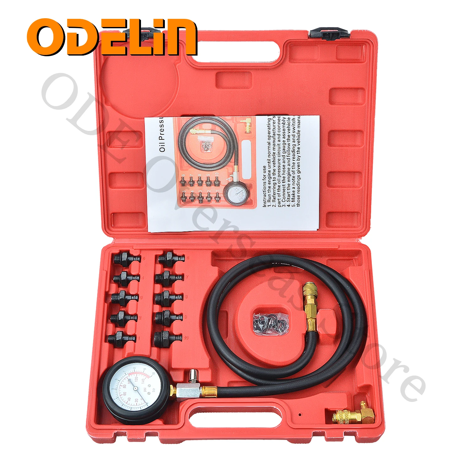 Engine Oil Pressure Test Kit Tester Low Oil Warning Devices Car Garage Tool