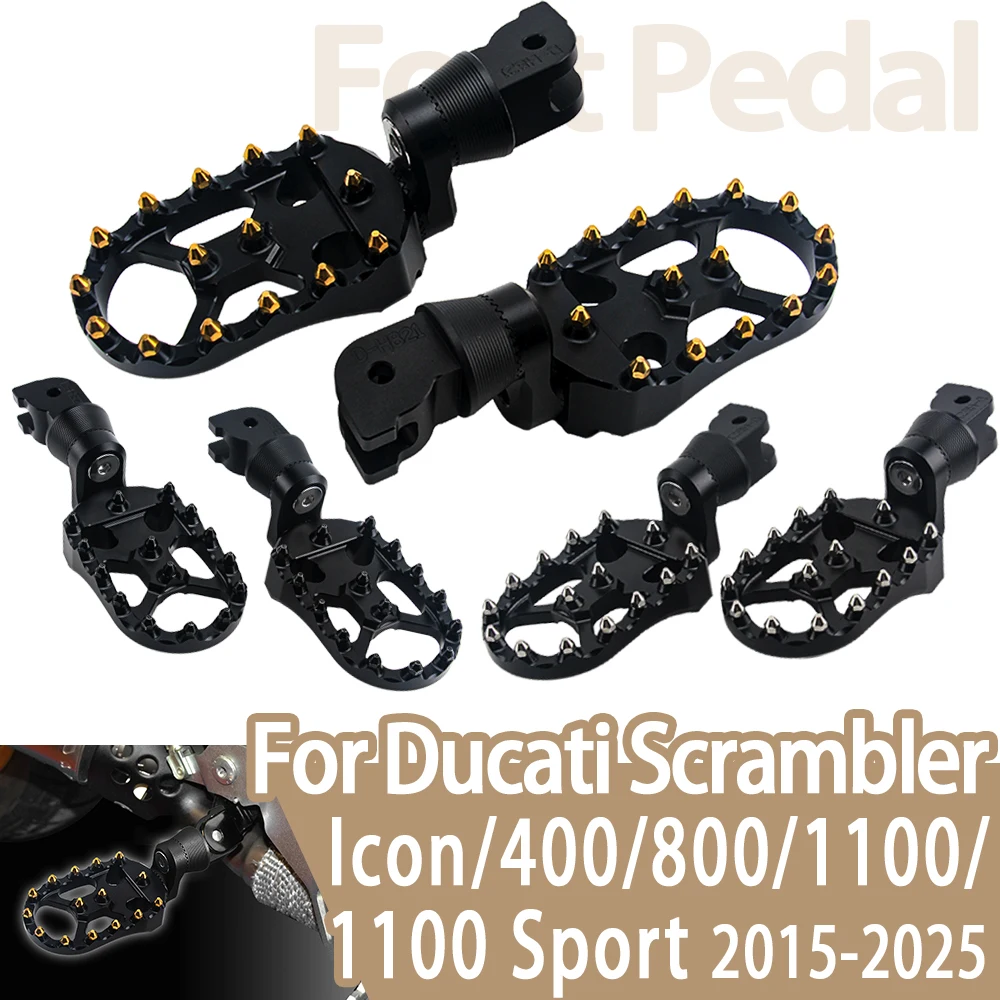 

Motorcycle Aluminum Footpegs Foot Pegs Rests Pedals Bracket For DUCATI Scrambler 800 400 1100 Sport Pro Icon Dark Full Throttle