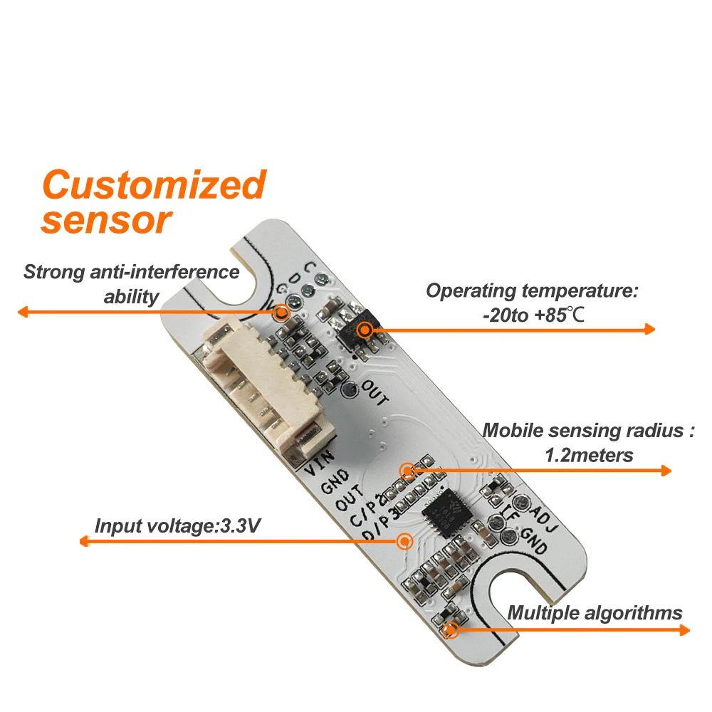 50PCS 10.5GHz Ultra-low Power Microwave Radar Sensor Module Standard IIC Interface Built-in Logic Algorithm Suitable For Smart L