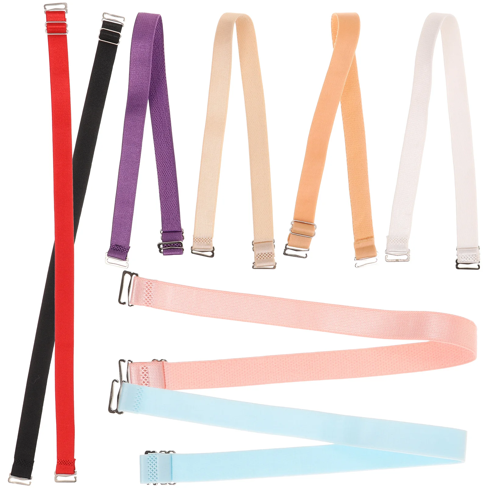 

8pcs Stainless Steel Bra Straps Adjustable Elastic Anti-Slip Shoulder Straps Replacement Durable Women Bra