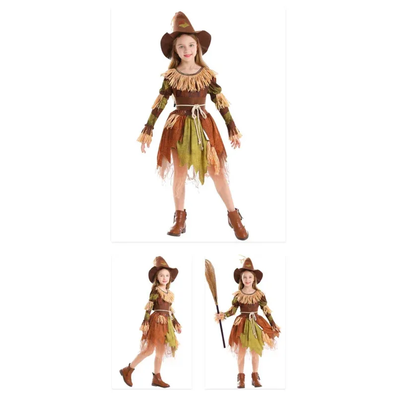 فساتين تنكرية للفتيات من سكانكالون لفستان حفلات الهالوين مع زي حفلات حزام القبعة