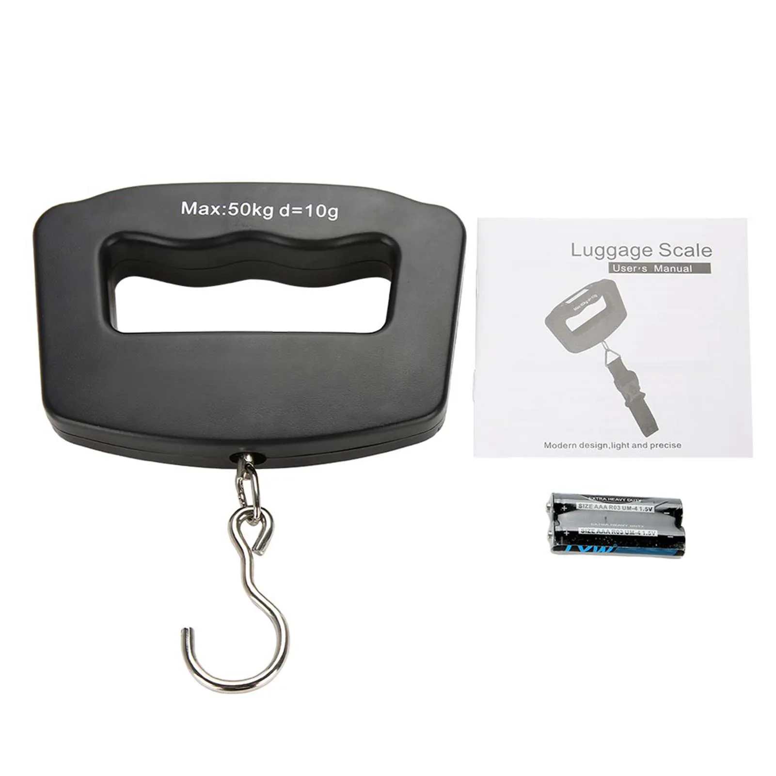 50kg/10g High Precision Portable Digital Hanging Scale, Mini Electronic Hook Weight Scale for Travel Luggage & Outdoor Fishing