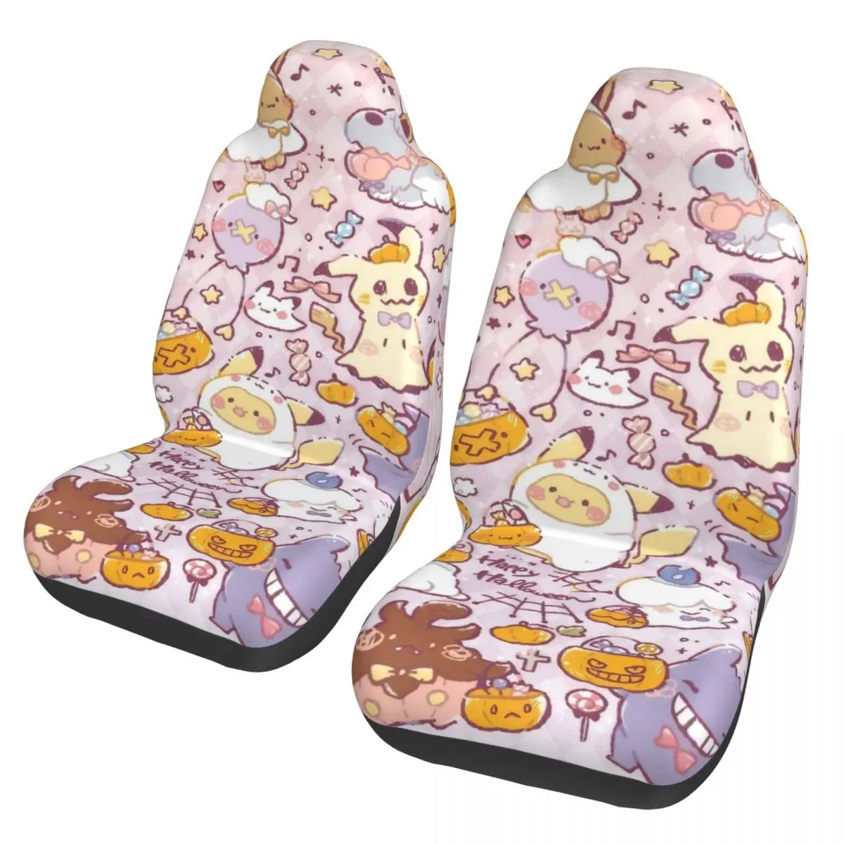 Poke-Mon Cartoon Universeller Autositzbezug Wasserdicht AUTOYOUTH Geister-Halloween Sitzkissen/Bezug Polyester Jagd