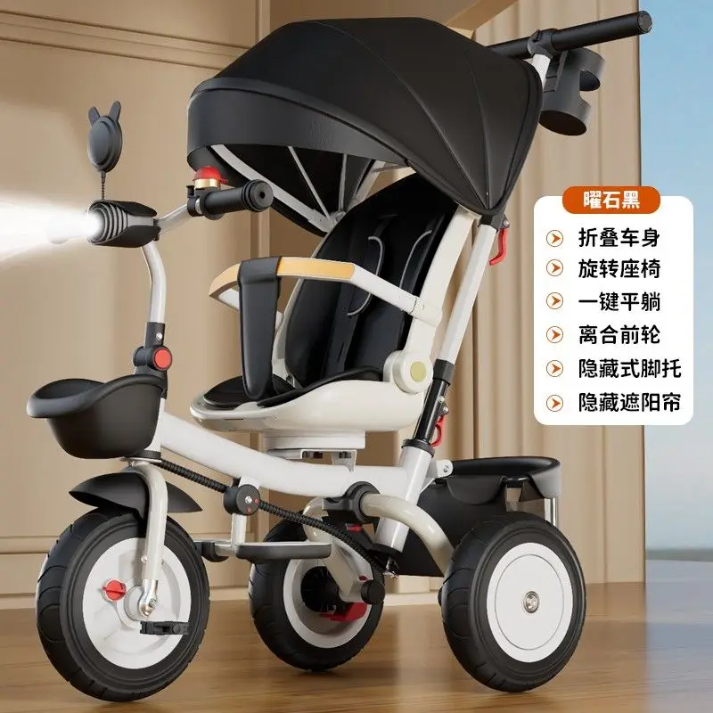 

Wholesale Children's Tricycle 1-5 Years Old Foldable Baby Stroller Lightweight Baby Bike Stroller Three Wheels Stroller