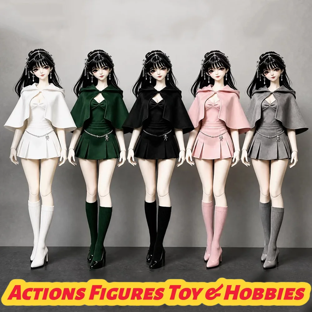

【Only Clothes】1/3 1/4 1/6 BJD Dolls Shawl Halter Sleeveless Top Pleated Skirt Mid Length Socks High-heeled Suit Clothes Model