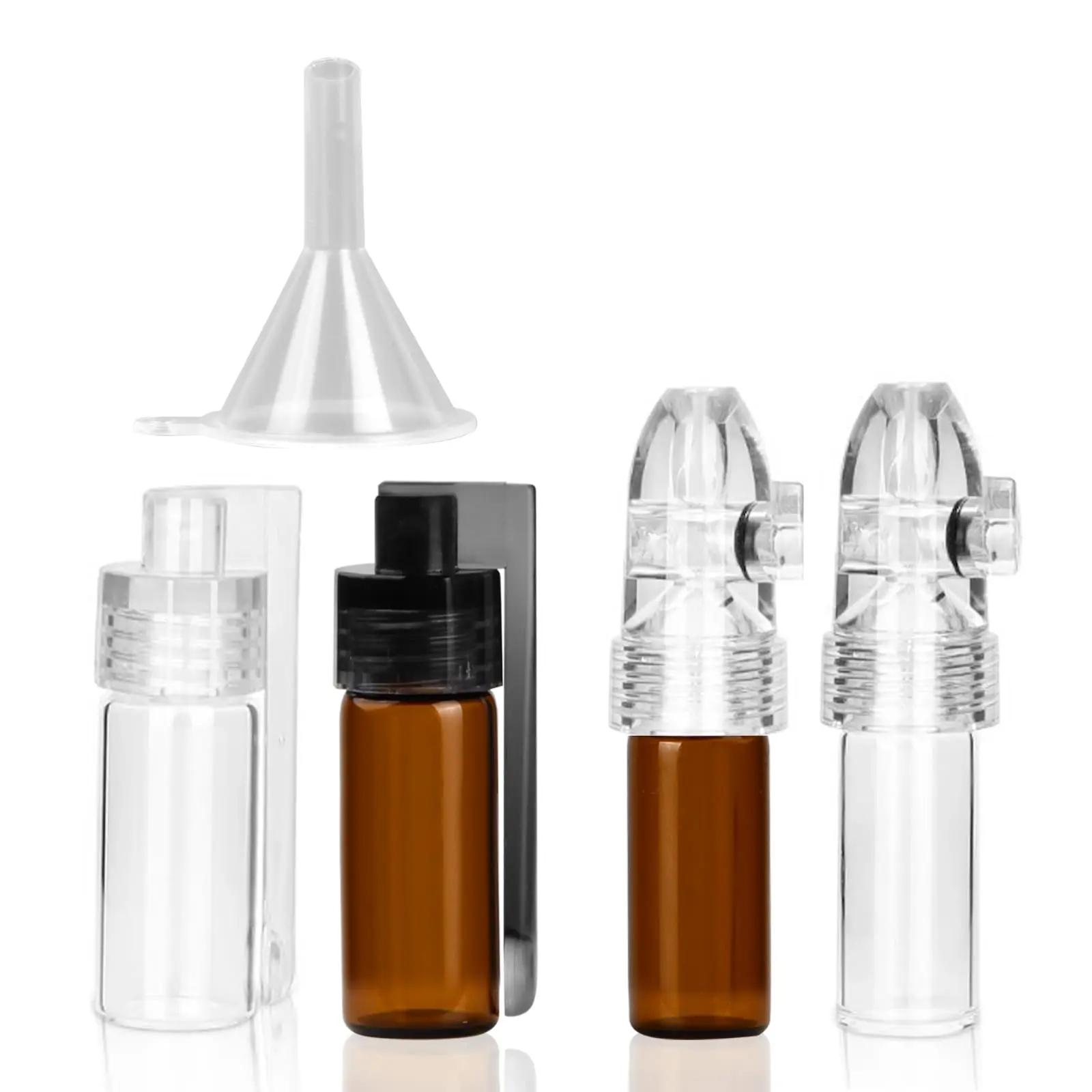 1 Set Portable Spice Container Spice Dispenser Bottle Leakproof Storage Bottles Mini Glass Vials Spoon Outdoors Travel Camping