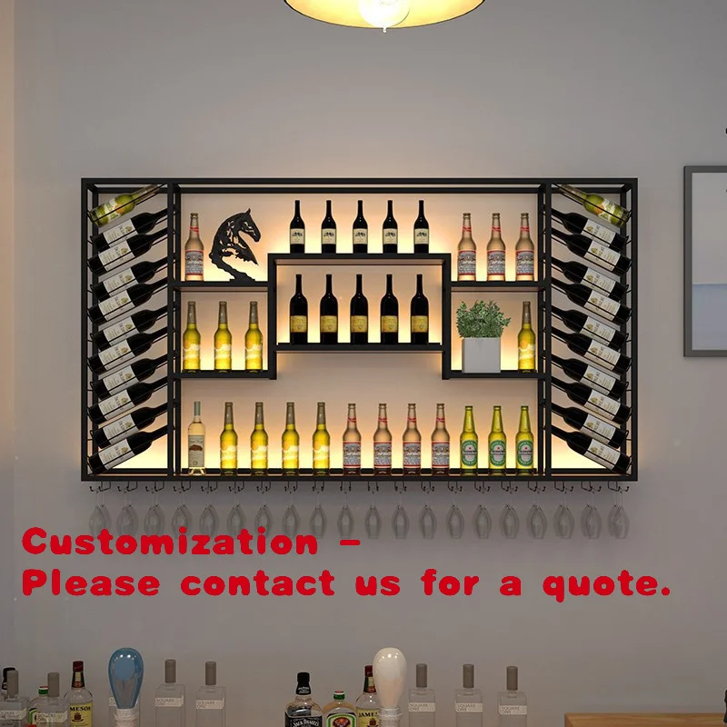 

Customize.Homestay Iron Art Partition Wine Rack Living Room Screen Decoration Partition Modern Music Bar Wine Cabinet Display Ra