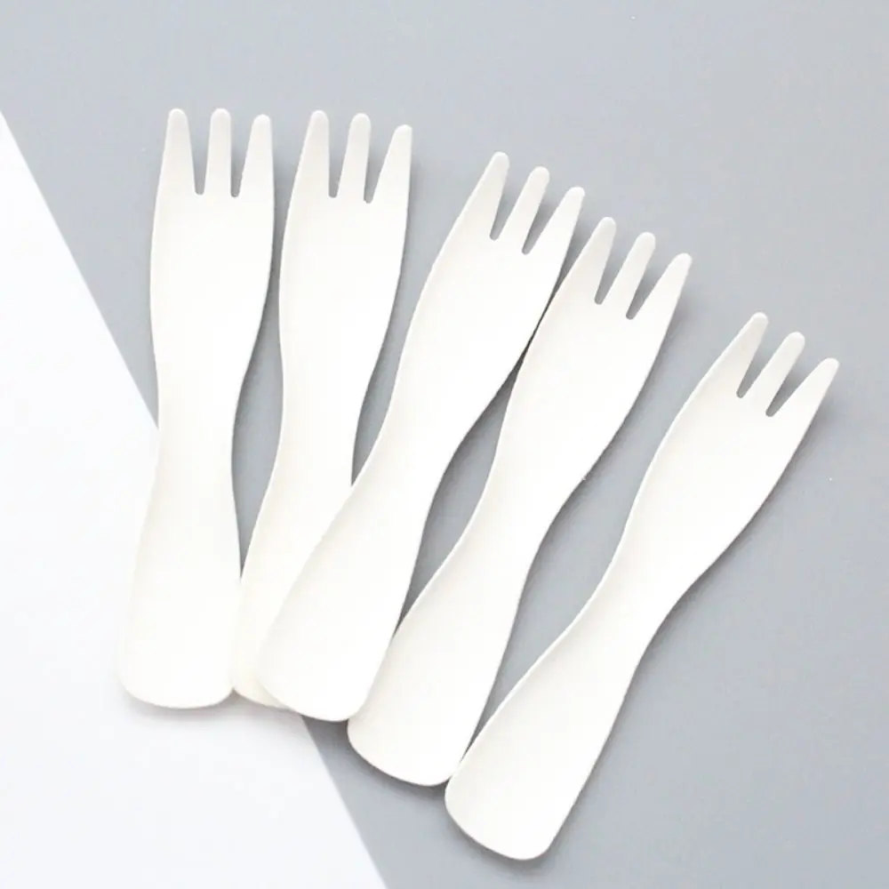 

100Pcs Individual Packing Disposable Spoon Fork Eco-Friendly White Ice Cream Spoons Durable Thickened Dessert Cake Scoop