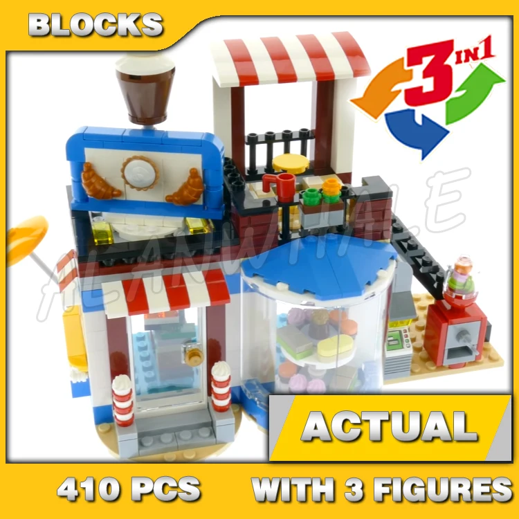 410 pz Creativo 3in1 Modulare Dolce Sorgenti Torta Negozio Piscina Casa Cibo Angolo 11052 Blocchi di Costruzione Giocattolo Compatibile Con Il Modello