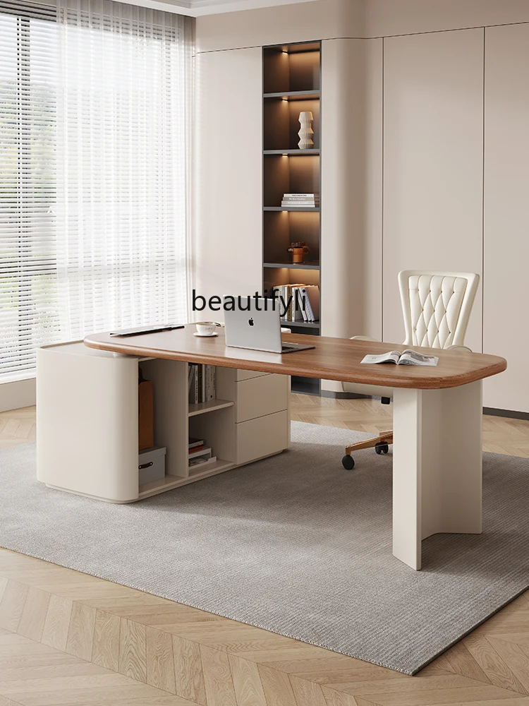 Corner Desk Cream Style Home Study Office Designer Computer Desk Modern Light Luxury Medical Beauty Consulting Workbench